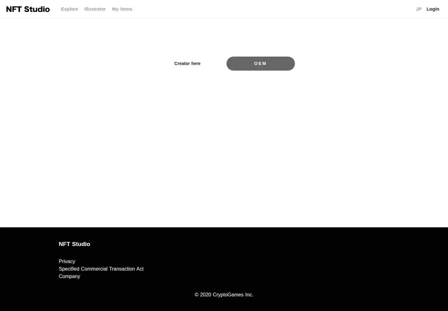 Captured homepage of nft-studio.com in the current scan