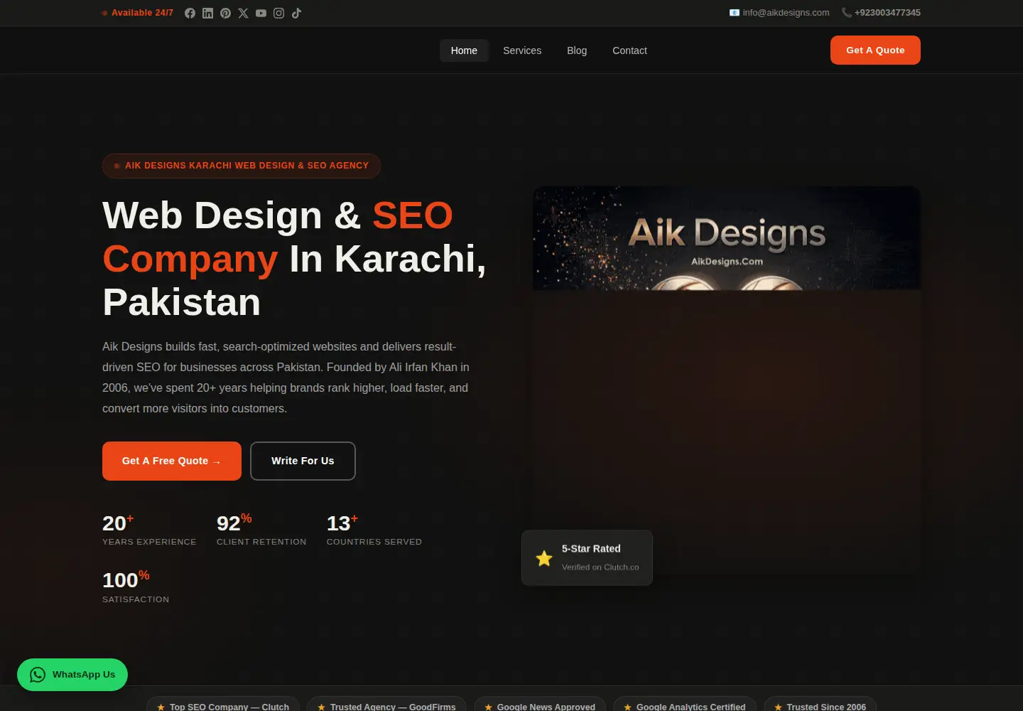 Screenshot of aikdesigns.com