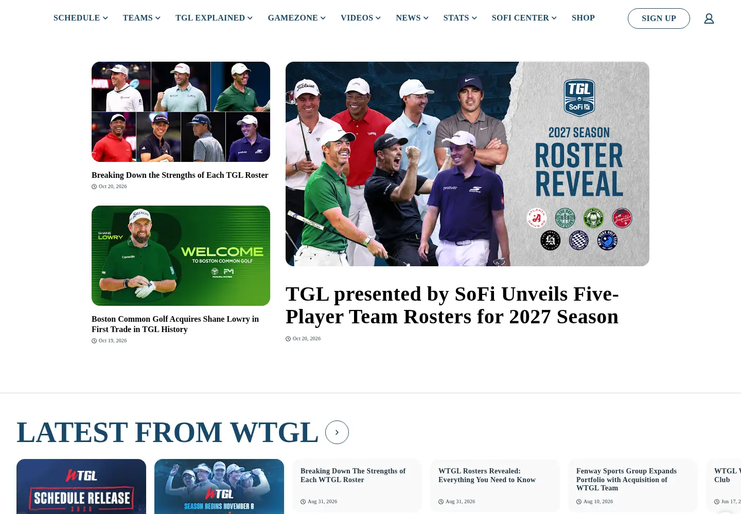 Screenshot of tglgolf.com