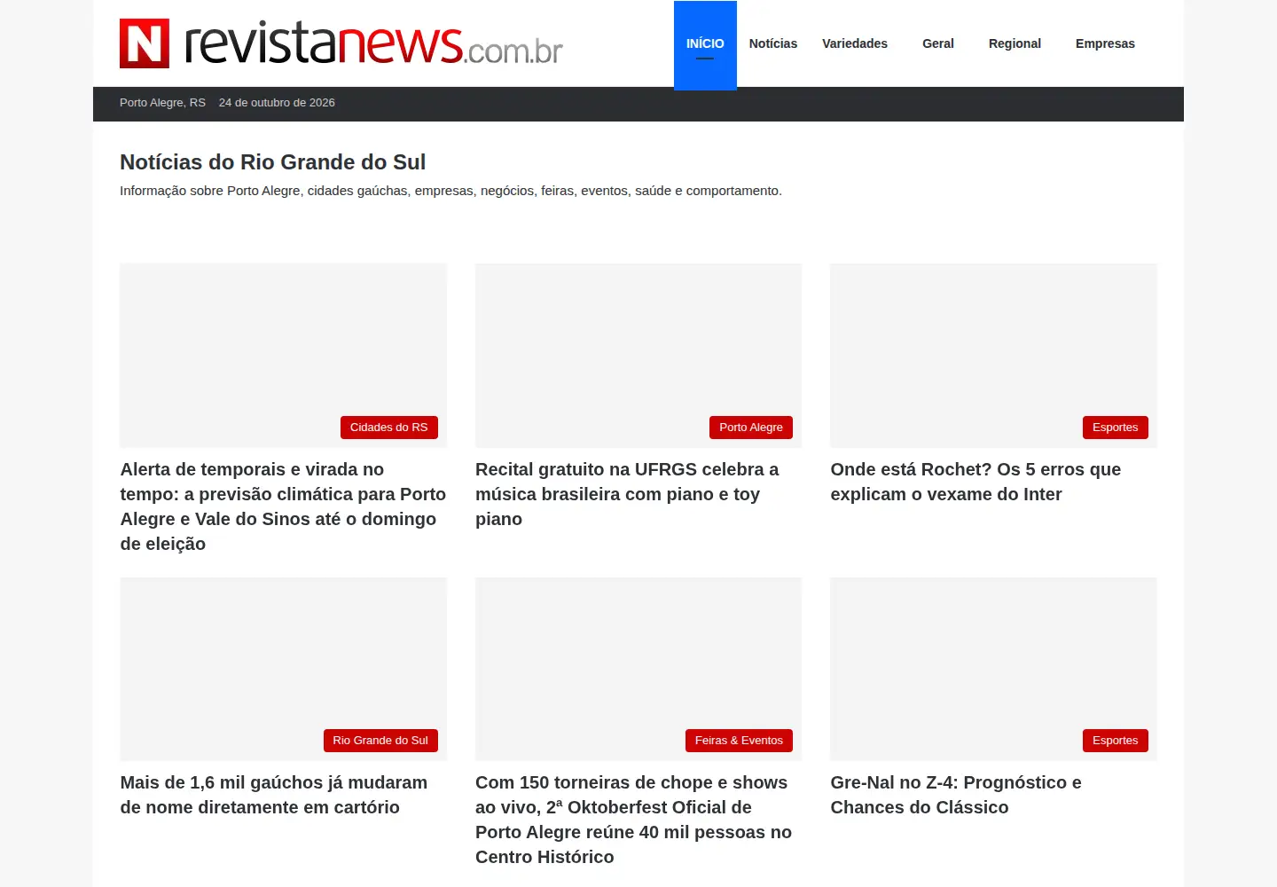 Captured homepage of revistanews.com.br in the current scan