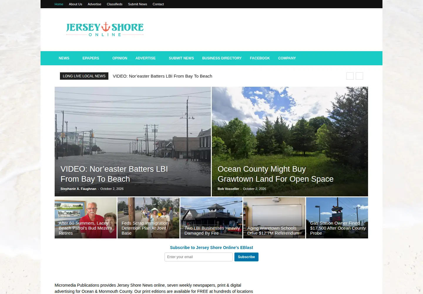 Screenshot of jerseyshoreonline.com