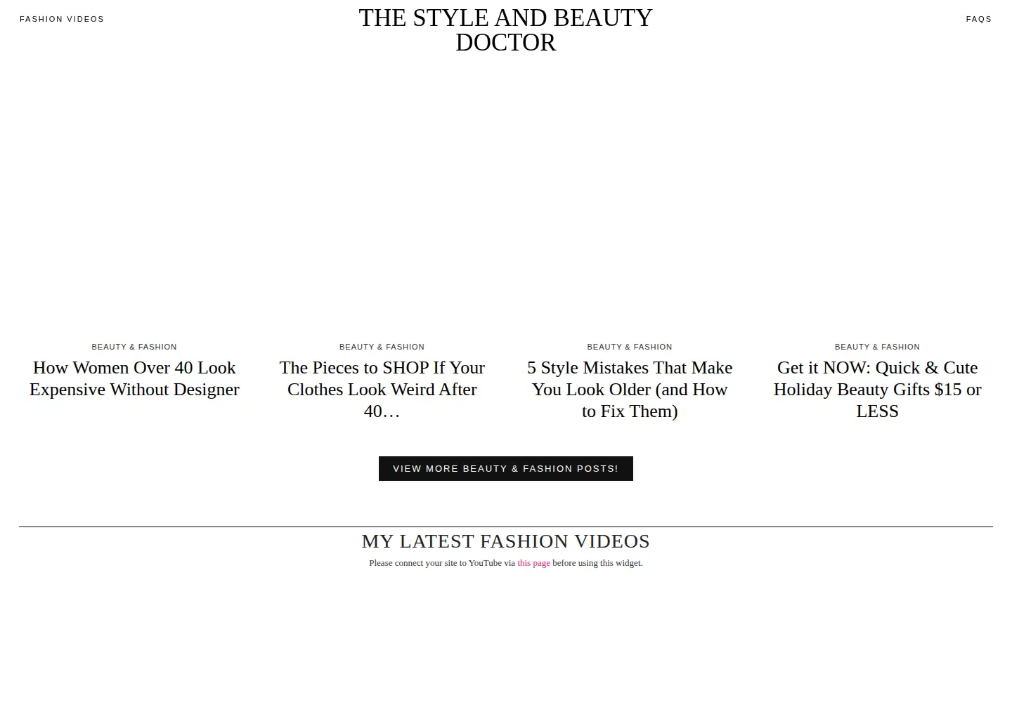 Captured homepage of thestyleandbeautydoctor.com in the current scan