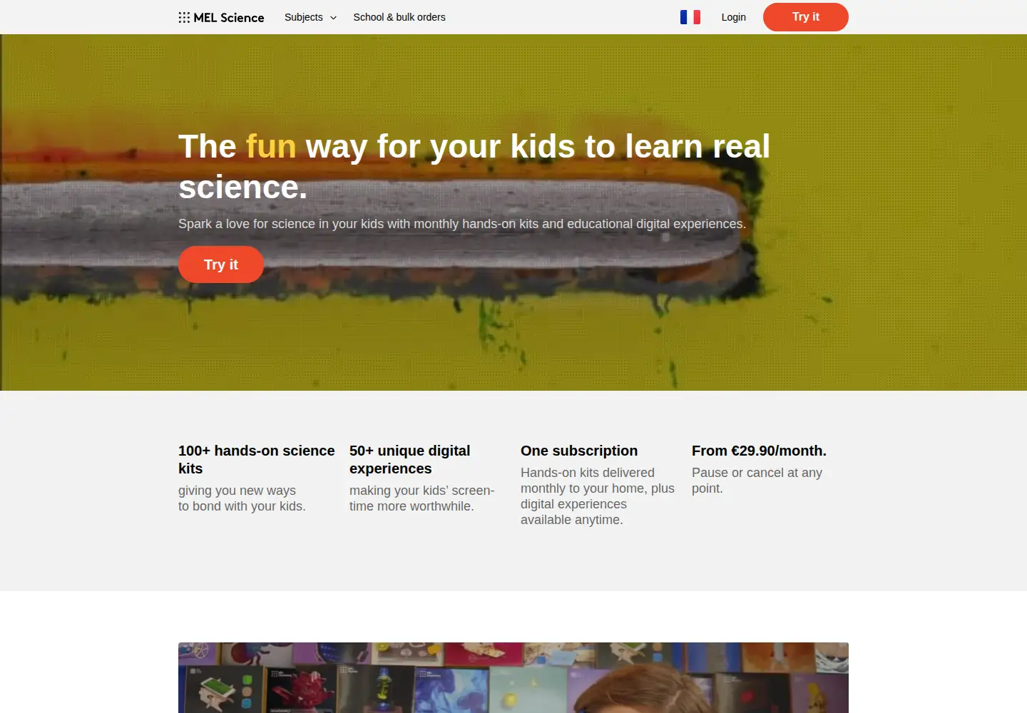 Captured homepage of melscience.com in the current scan