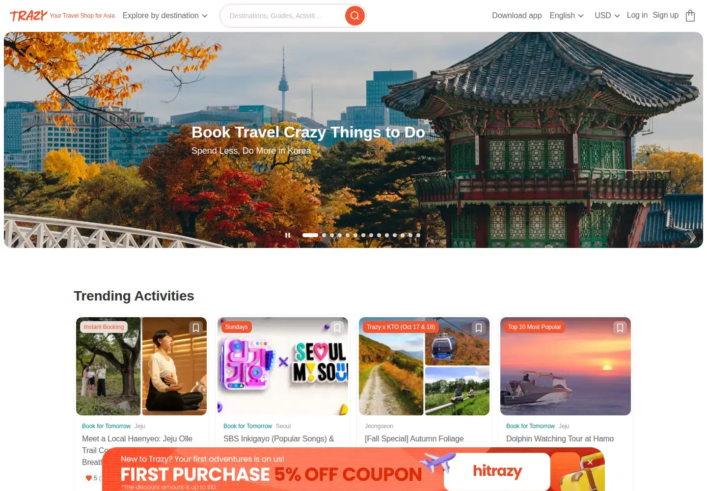 Screenshot of trazy.com