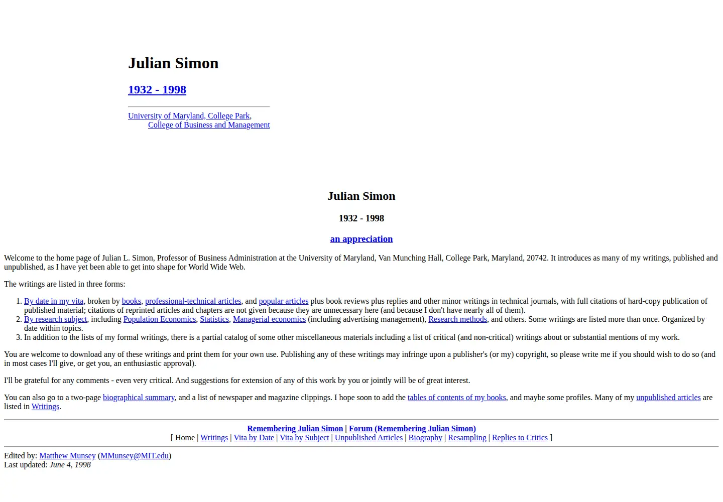Screenshot of juliansimon.com
