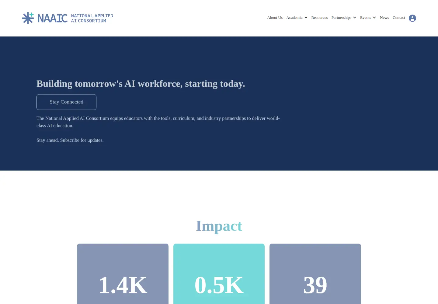 Captured homepage of naaic.ai in the current scan