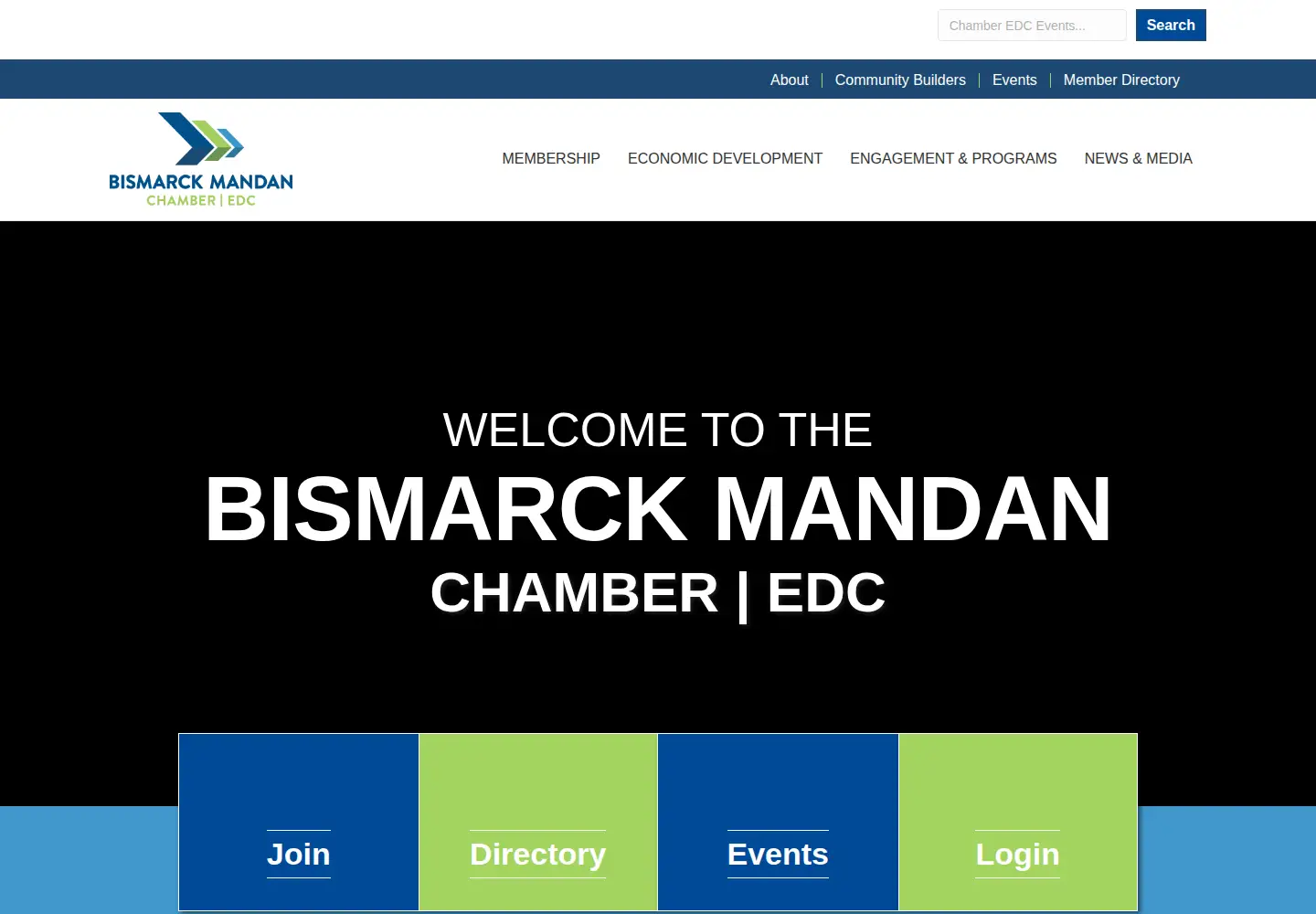 Captured homepage of bismarckmandan.com in the current scan