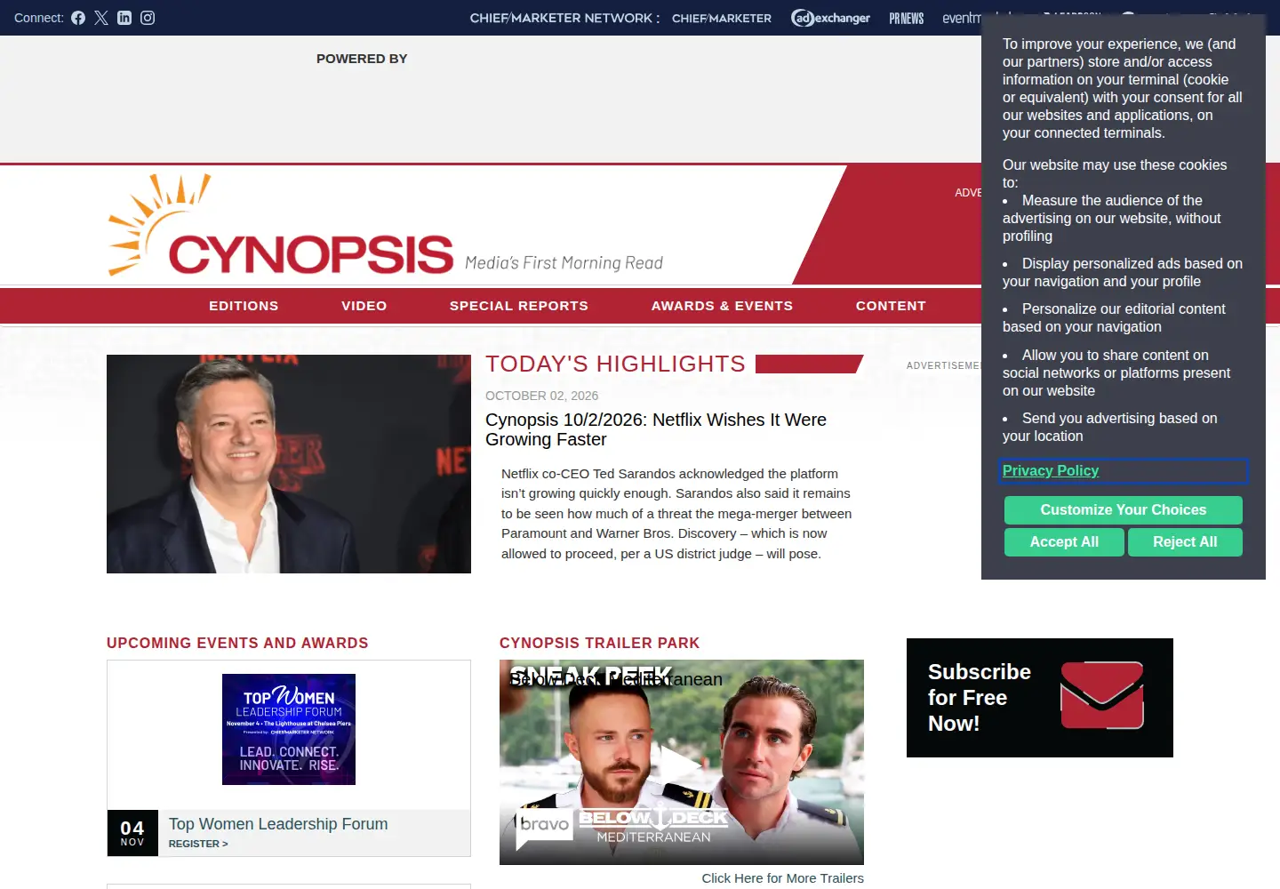 Screenshot of cynopsis.com