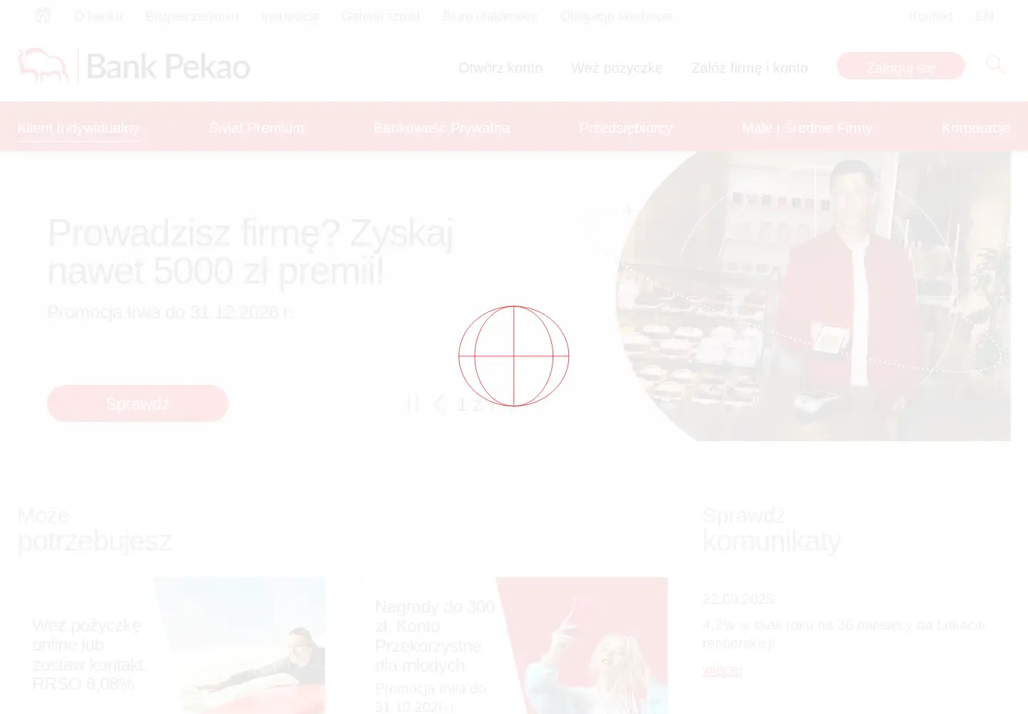 Screenshot of pekao.com.pl