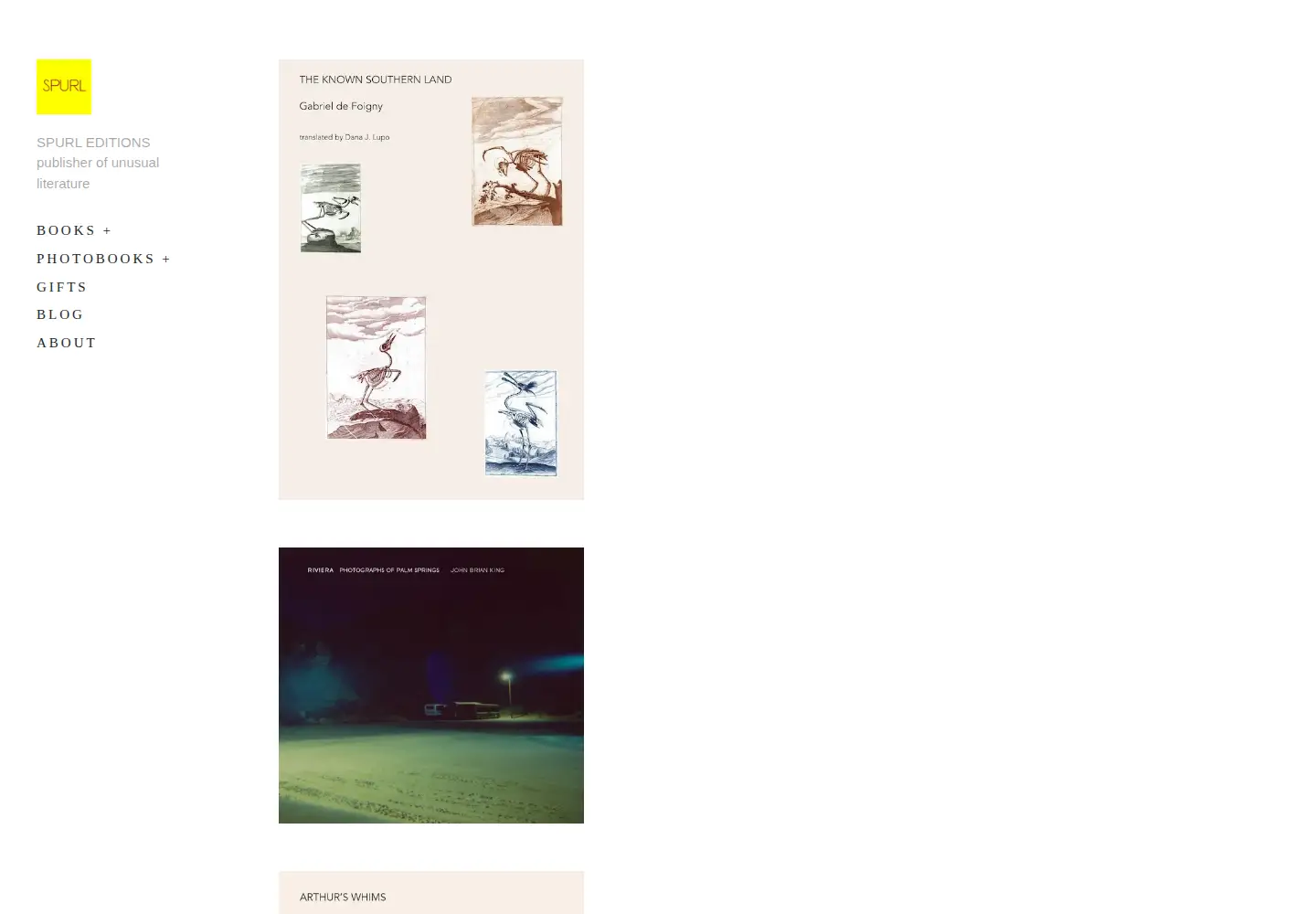Screenshot of spurleditions.com