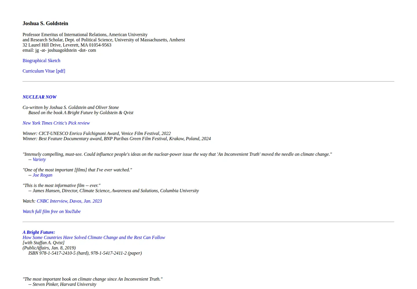 Screenshot of joshuagoldstein.com