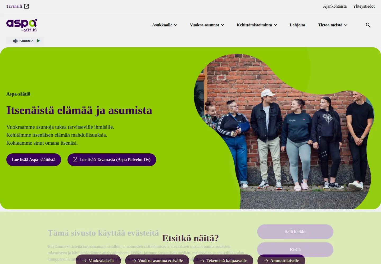 Screenshot of aspa.fi