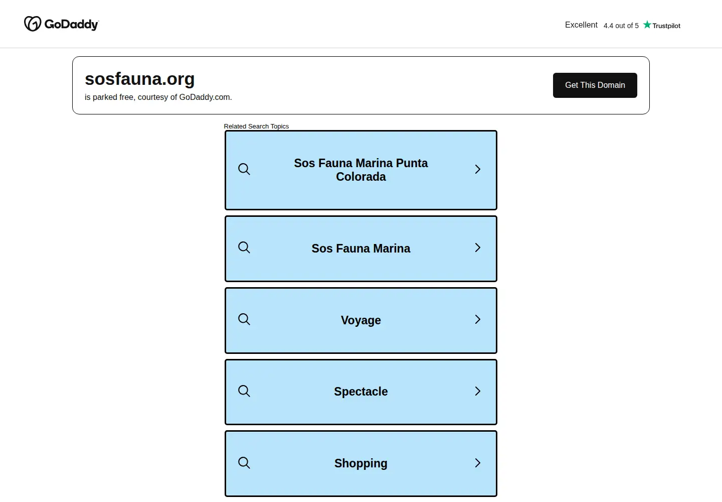 Screenshot of sosfauna.org