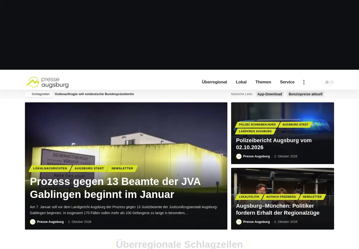 Screenshot of presse-augsburg.de