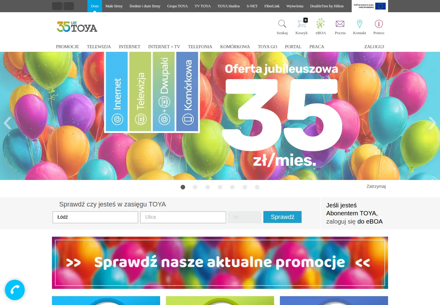 Captured homepage of toya.net.pl in the current scan