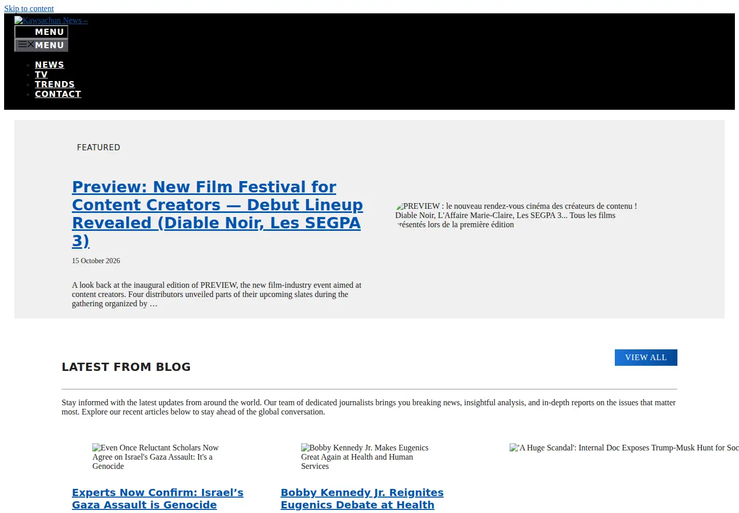 Screenshot of kawsachunnews.com