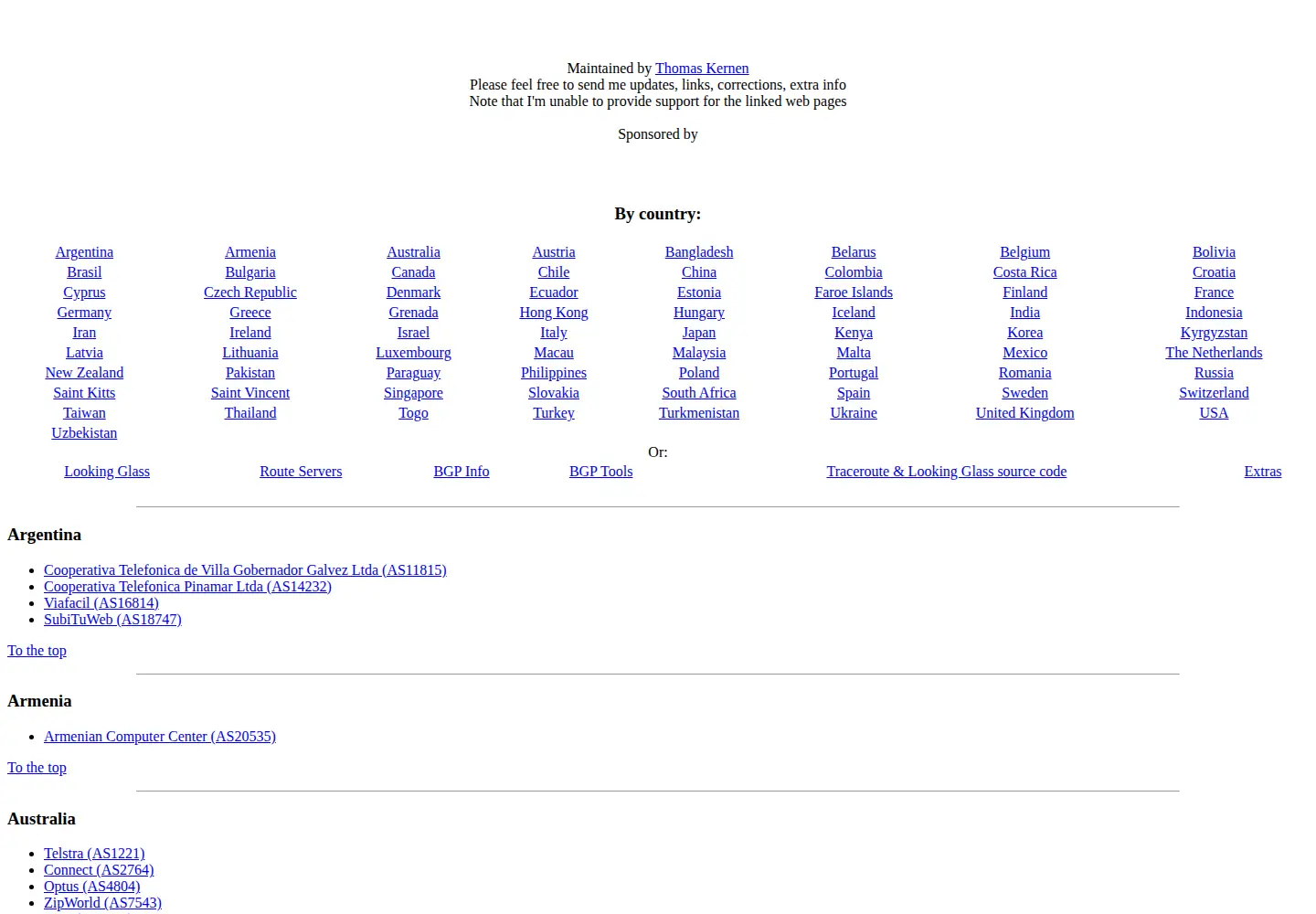 Screenshot of traceroute.org