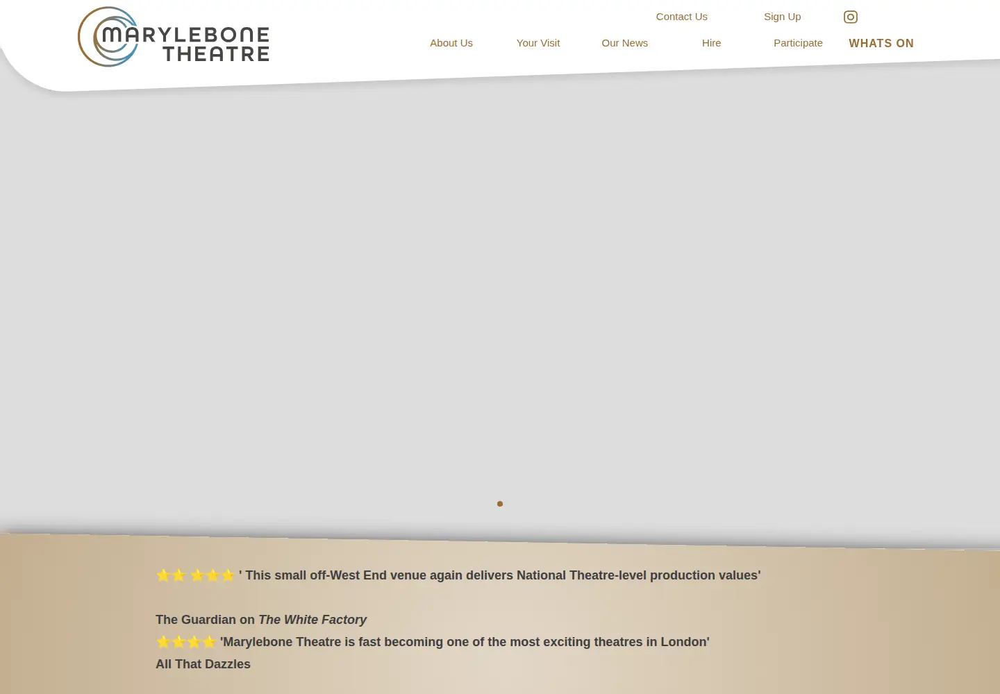 Screenshot of marylebonetheatre.com