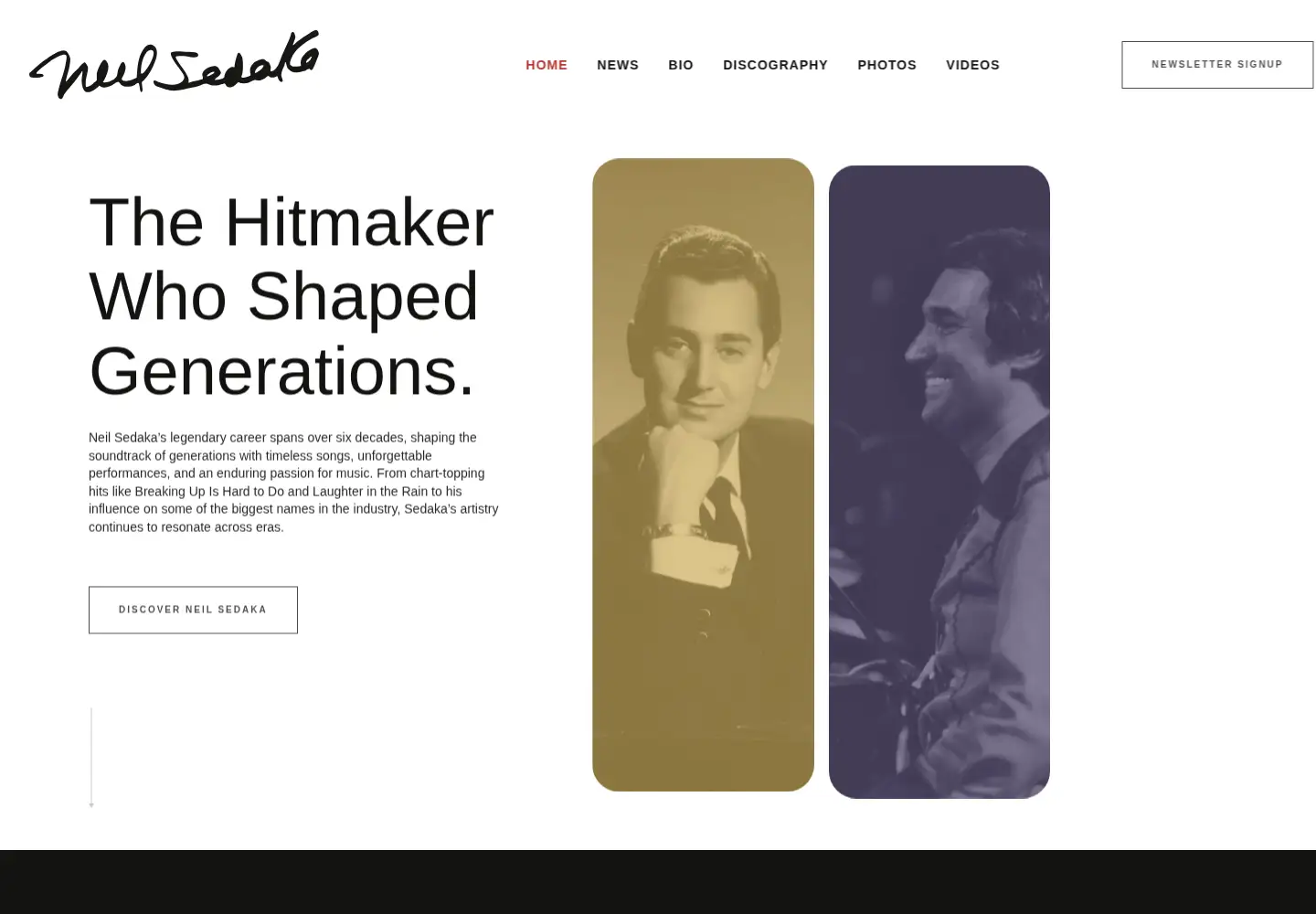 Screenshot of neilsedaka.com