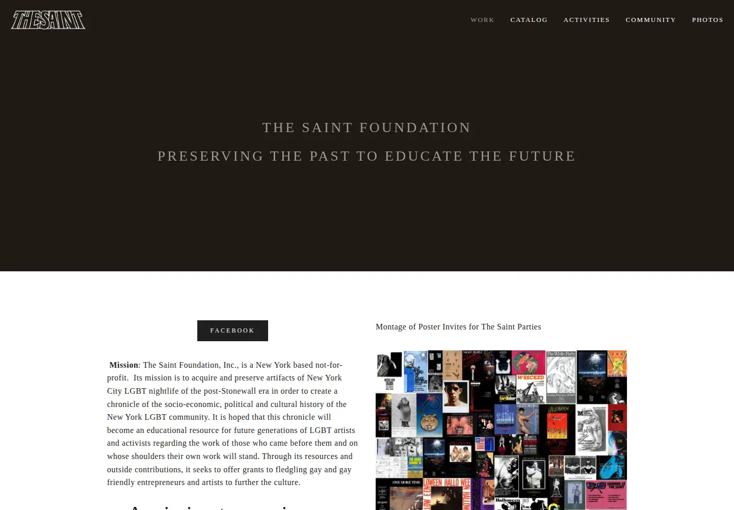 Screenshot of thesaintfoundation.org