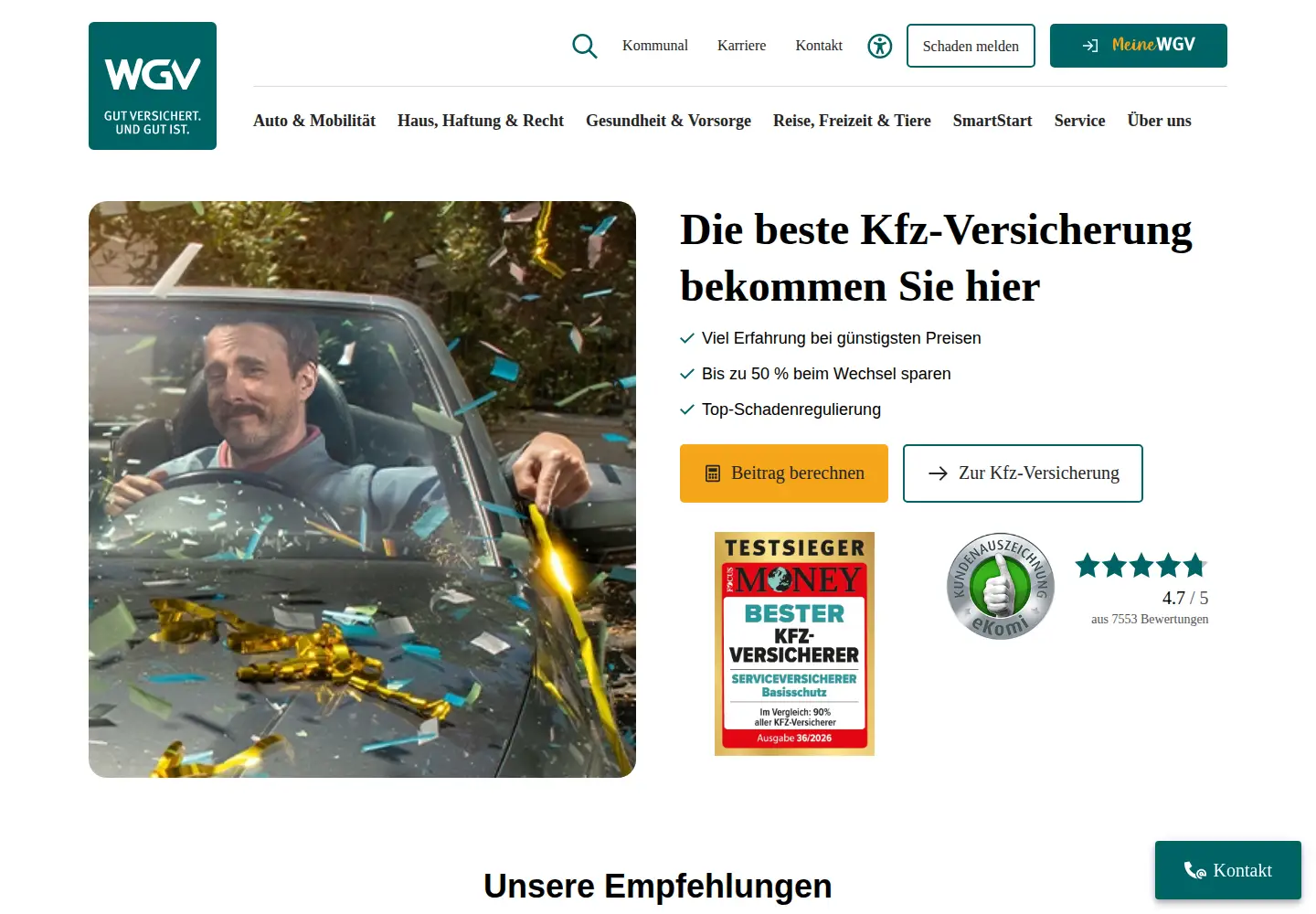 Screenshot of wgv.de
