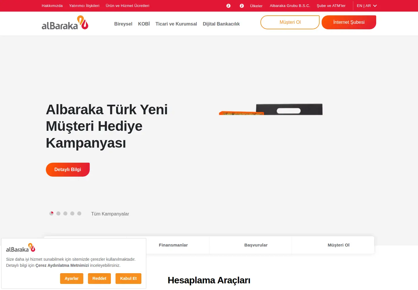 Screenshot of albaraka.com.tr