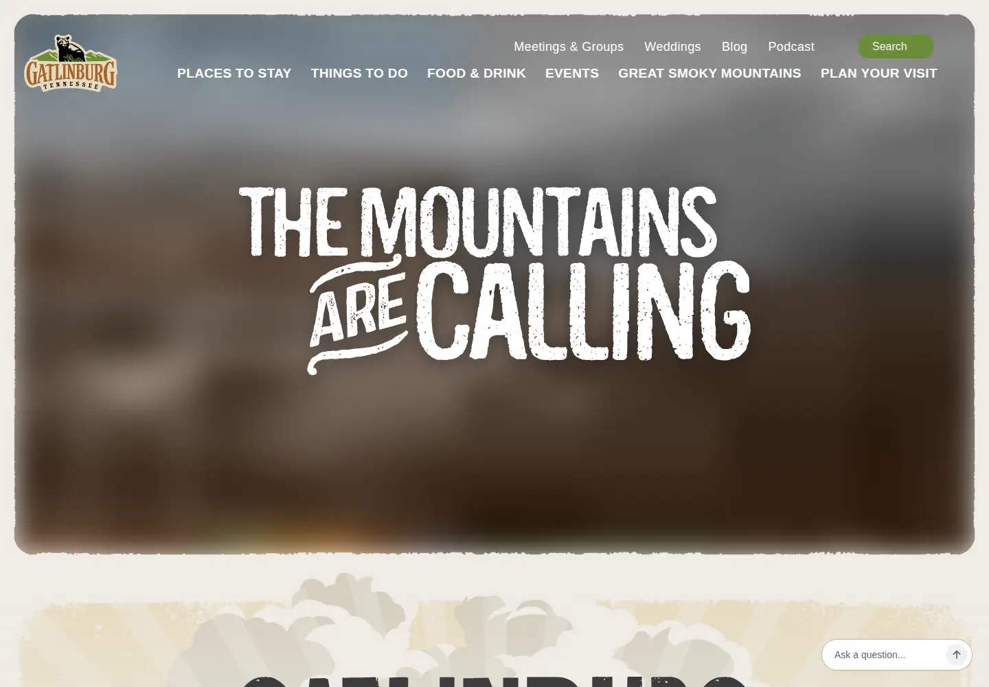 Screenshot of gatlinburg.com