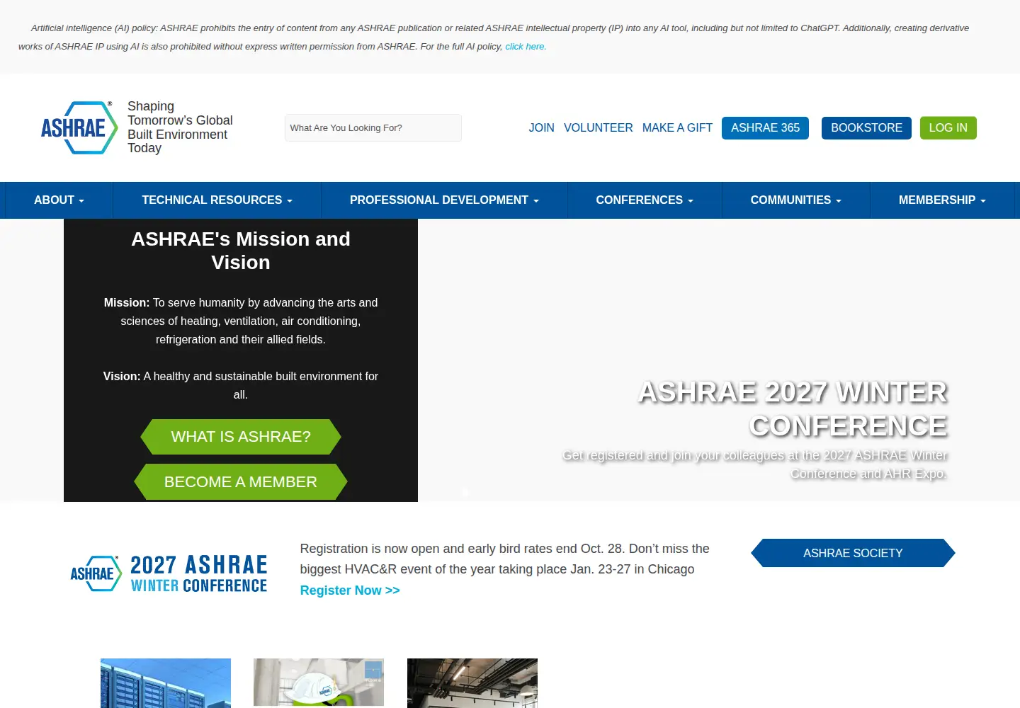 Screenshot of ashrae.org