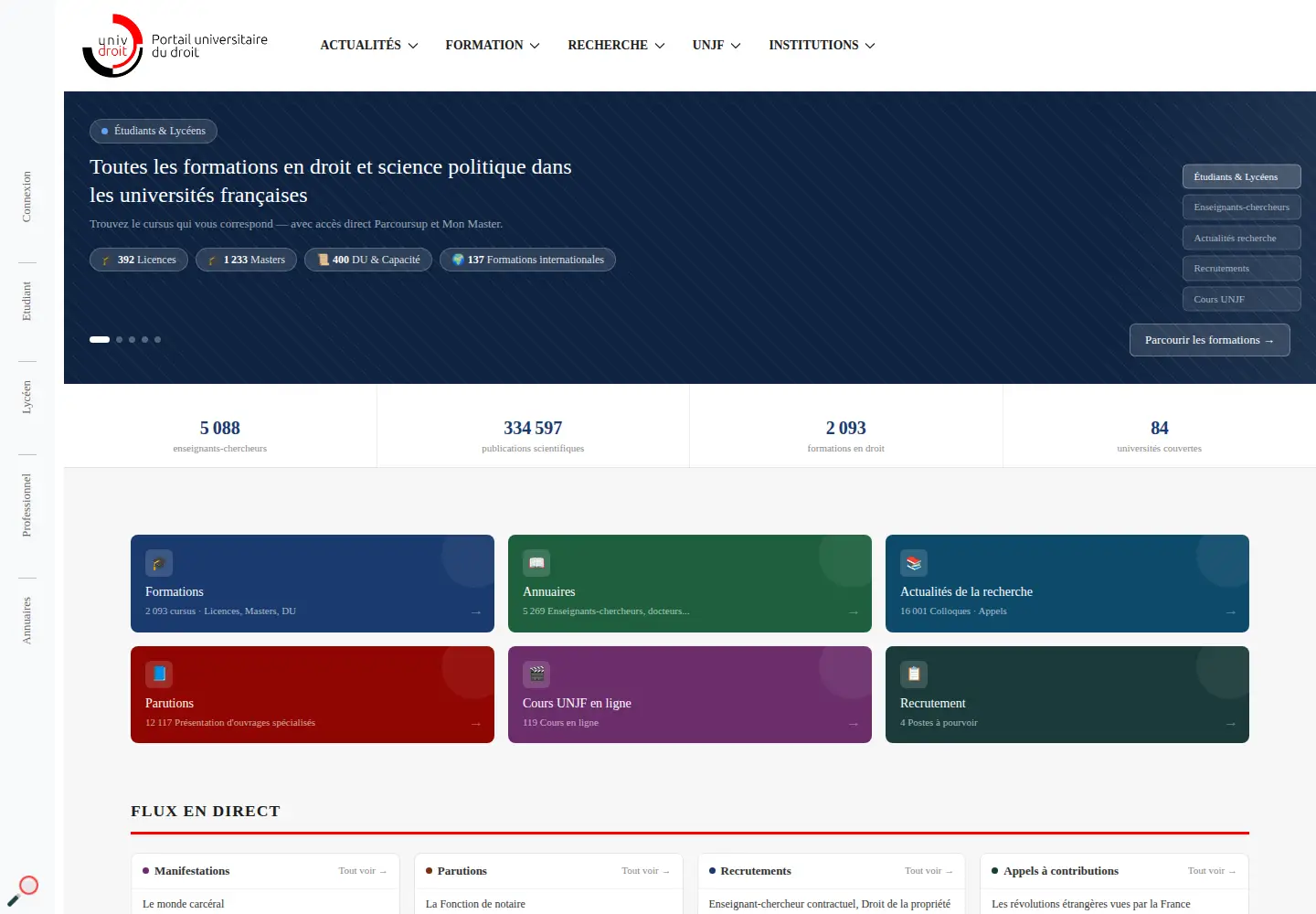 Screenshot of univ-droit.fr