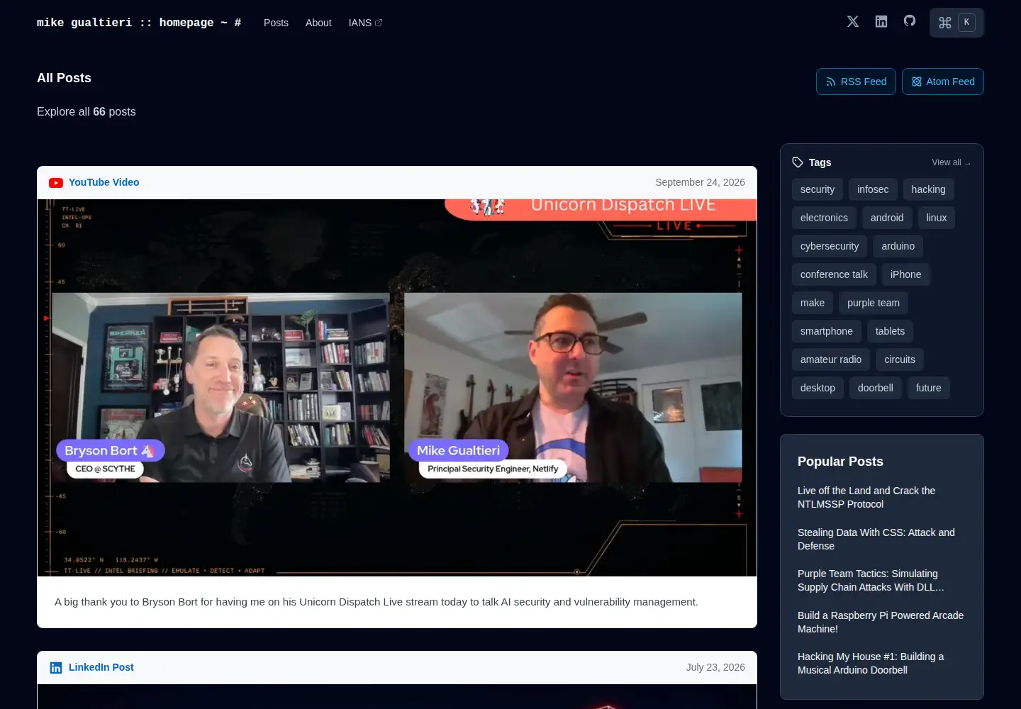 Screenshot of mike-gualtieri.com