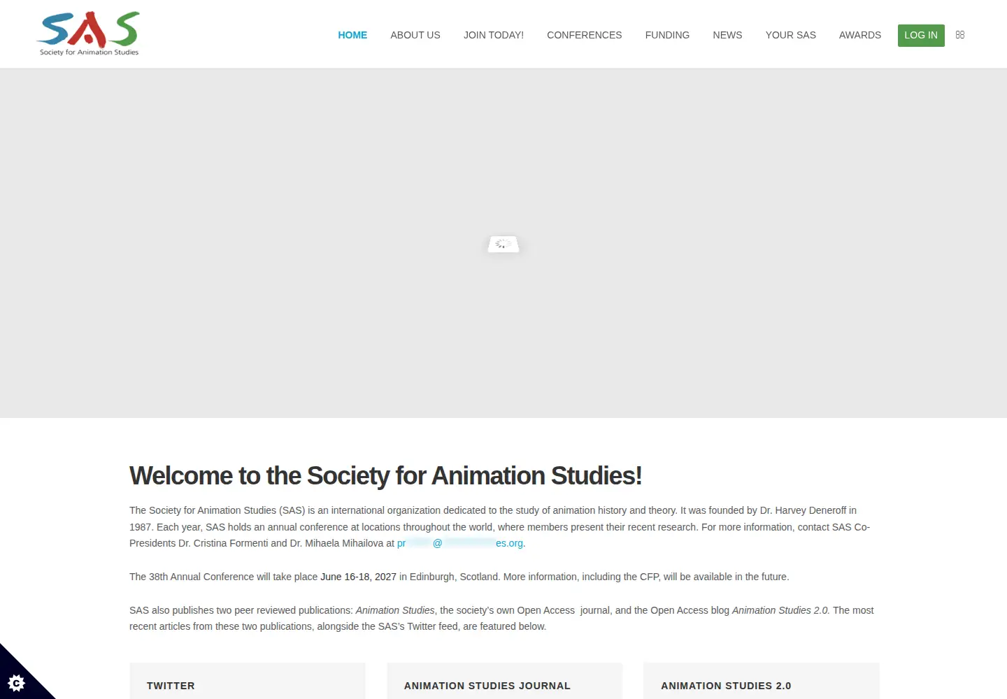 Screenshot of animationstudies.org