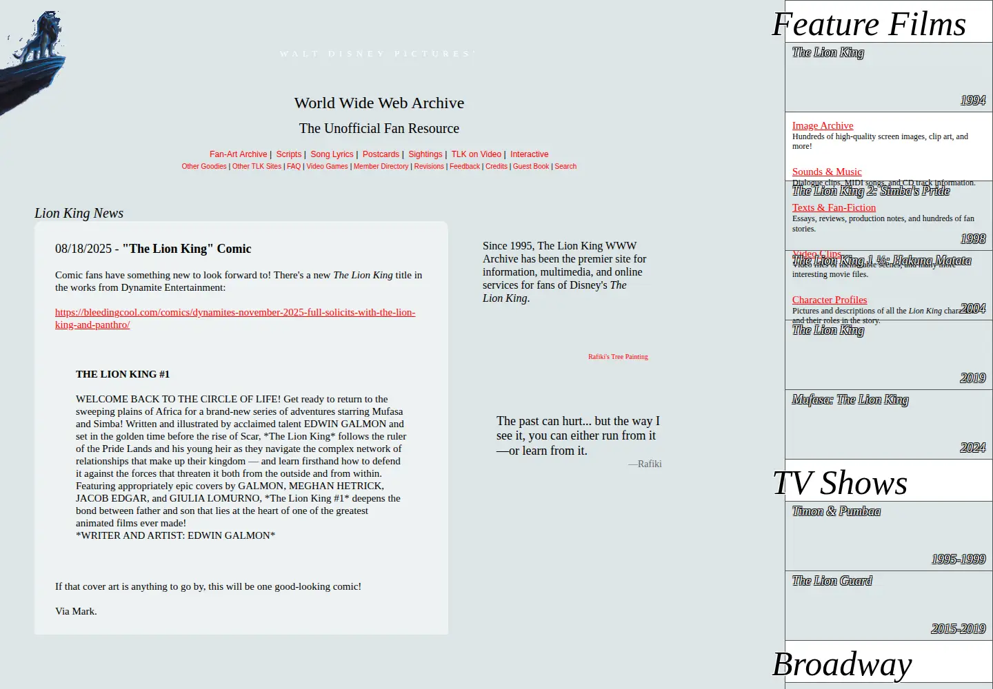 Screenshot of lionking.org