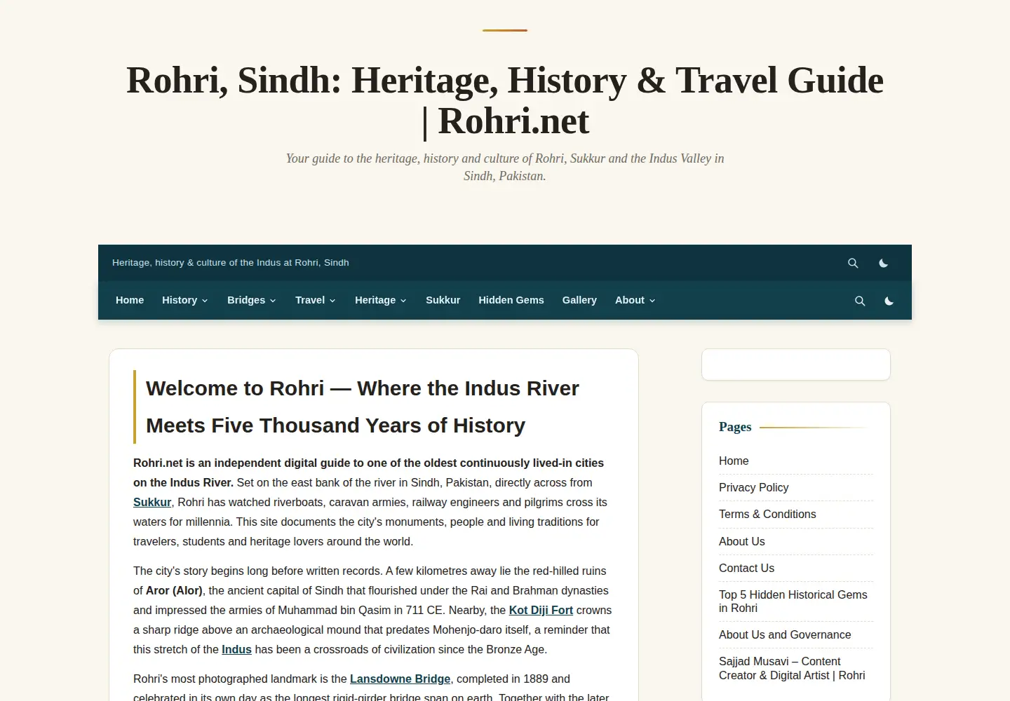 Screenshot of rohri.net