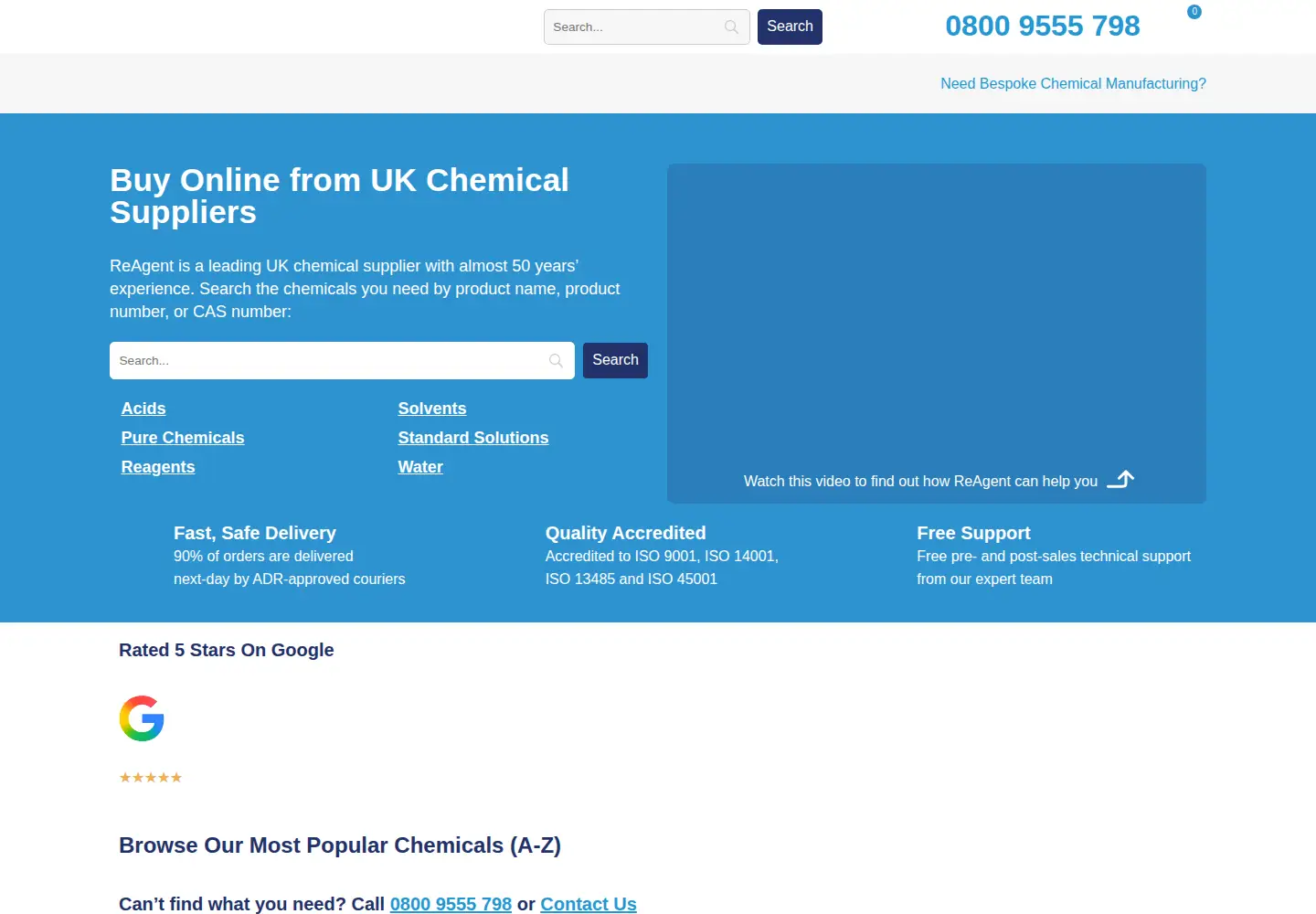 Captured homepage of chemicals.co.uk in the current scan