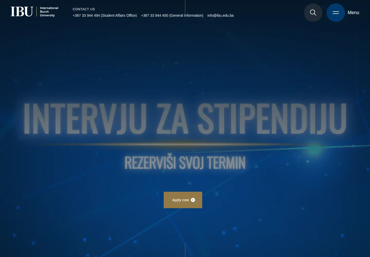 Screenshot of ibu.edu.ba