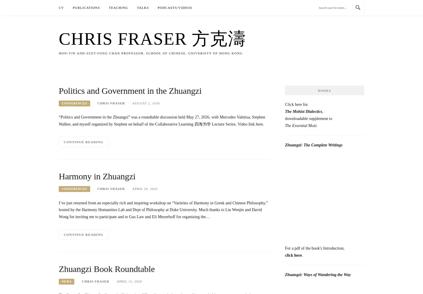 Captured homepage of cjfraser.net in the current scan