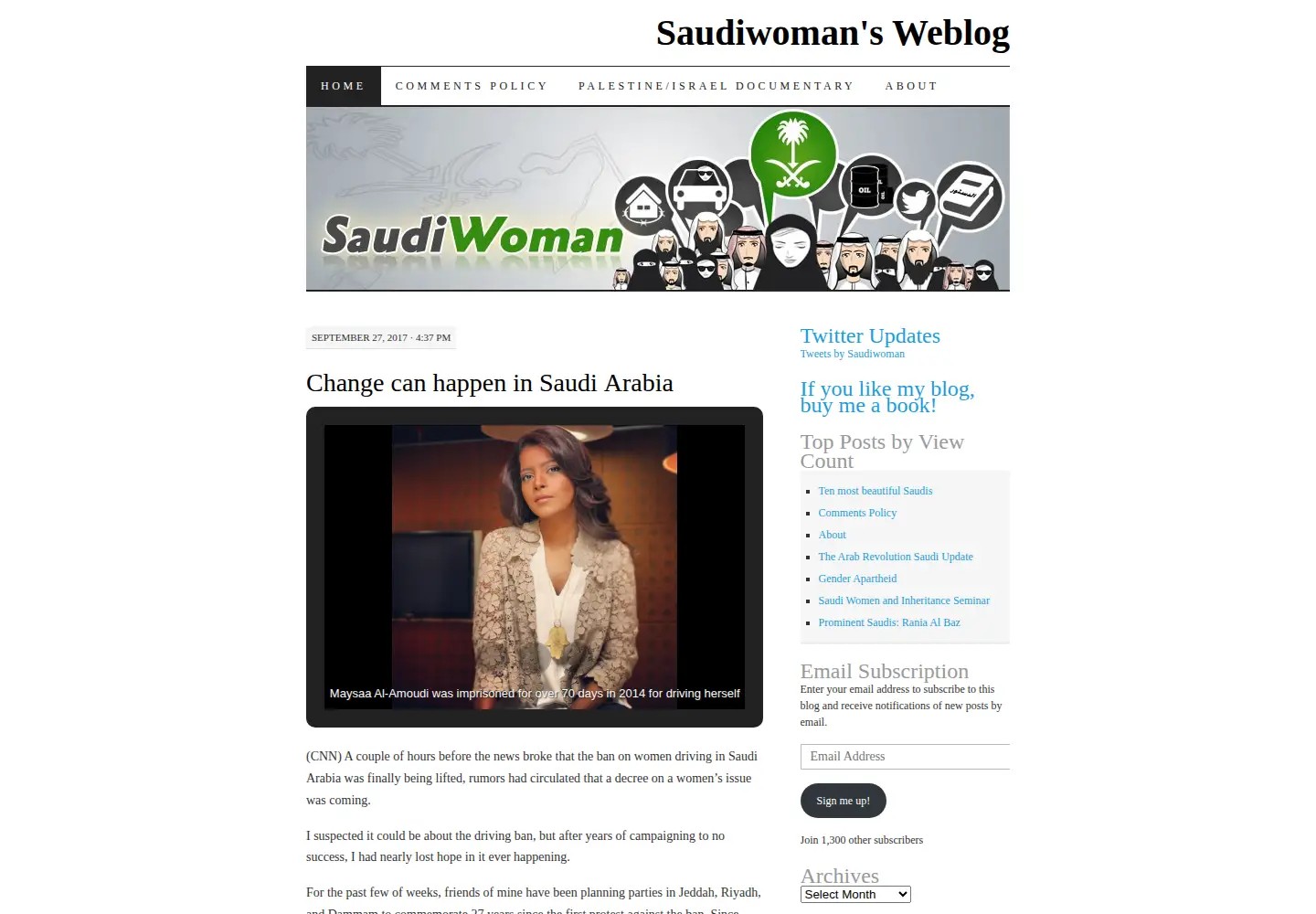 Captured homepage of saudiwoman.me in the current scan