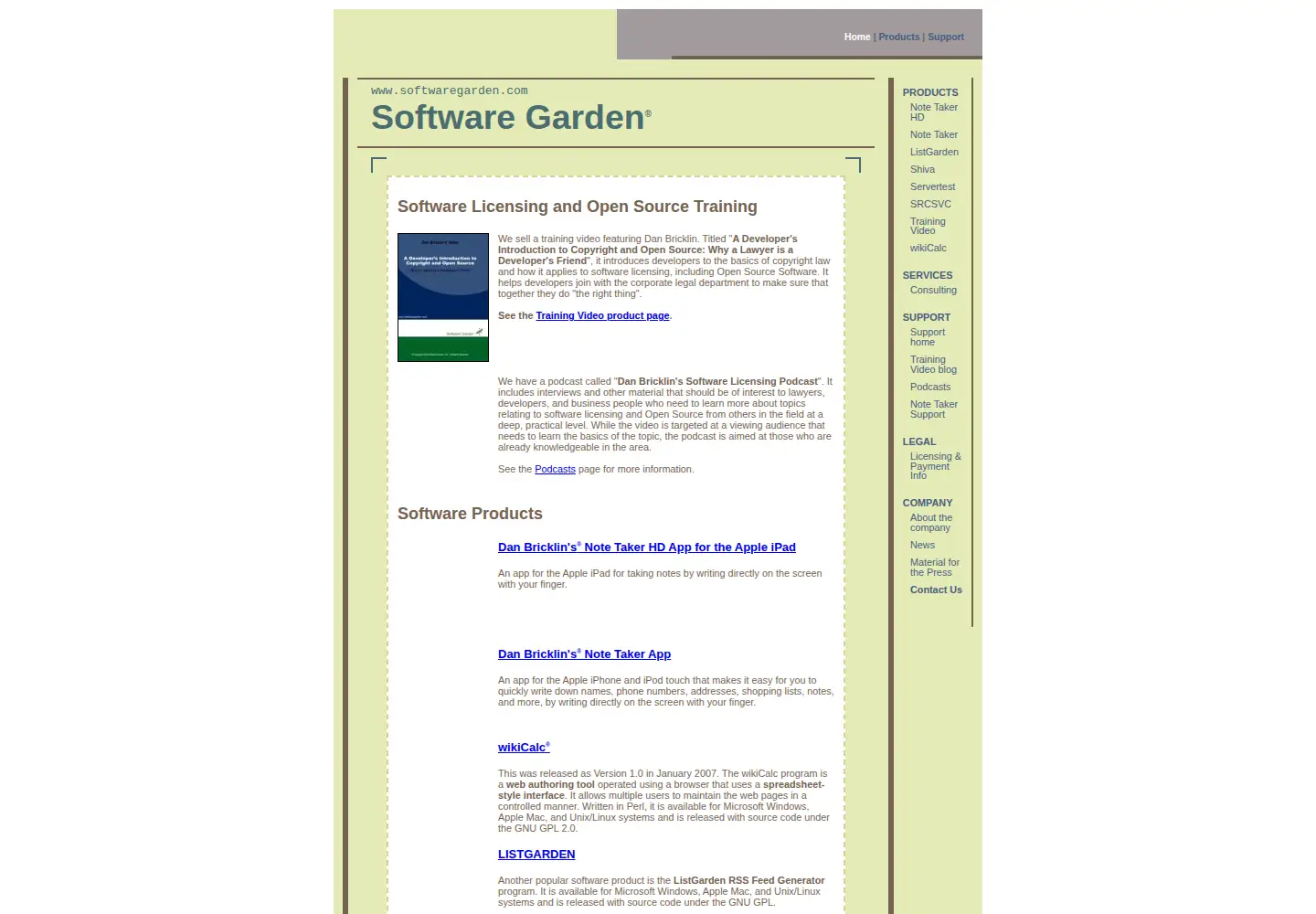 Screenshot of softwaregarden.com