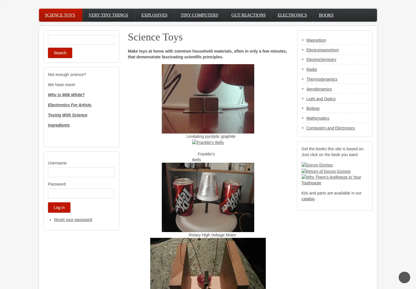Screenshot of scitoys.com