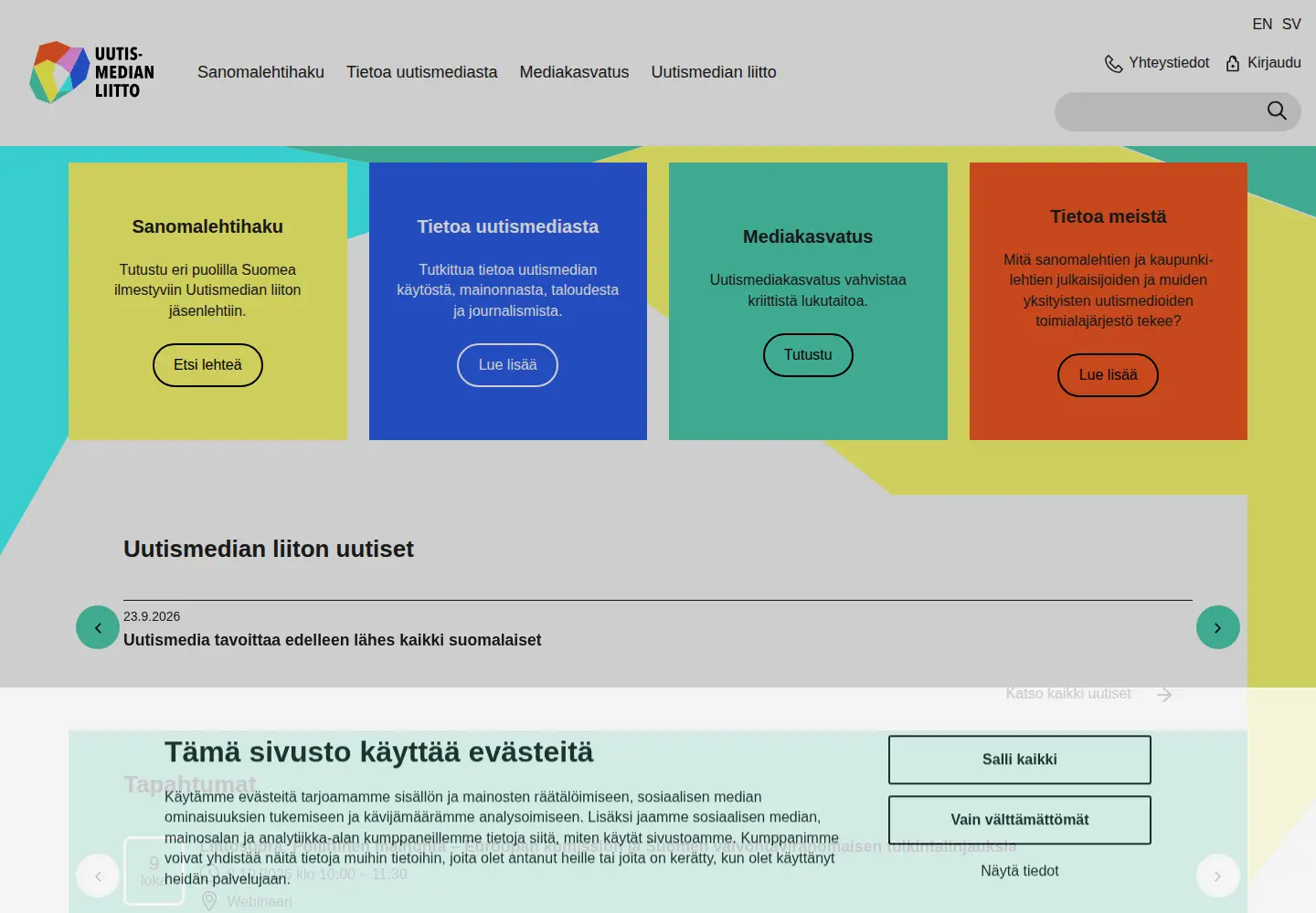 Screenshot of uutismediat.fi