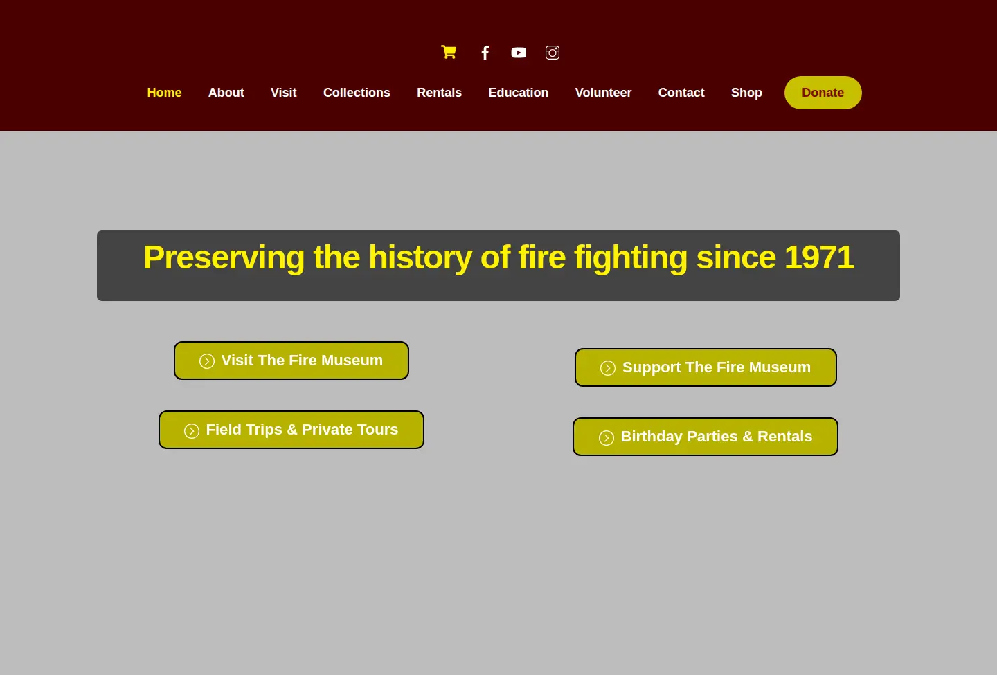 Screenshot of firemuseummd.org
