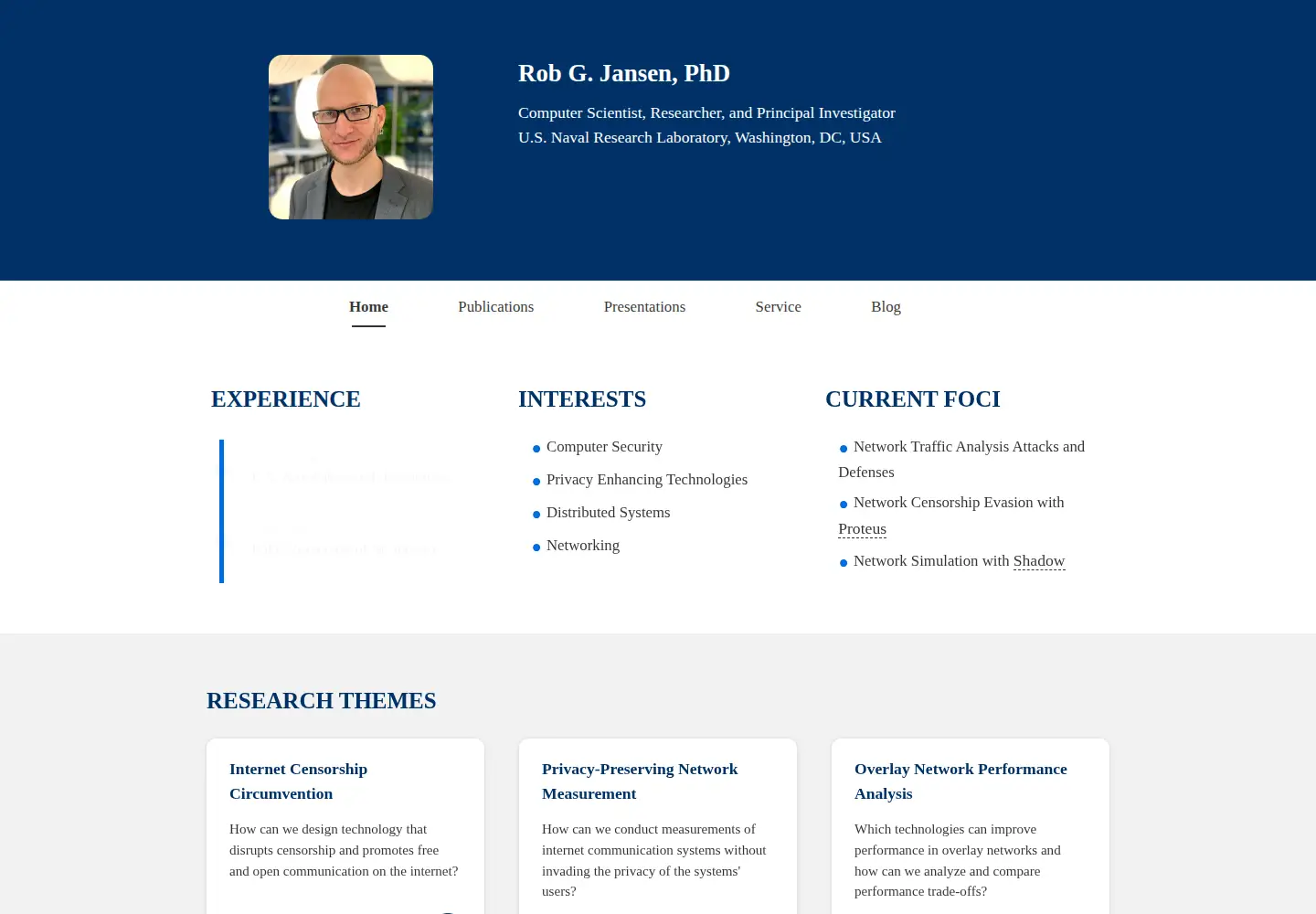Screenshot of robgjansen.com