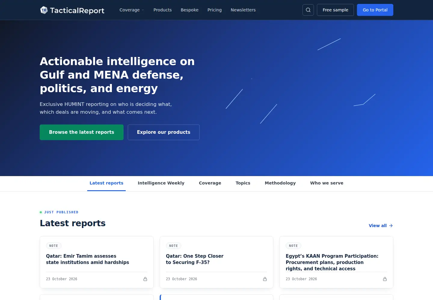 Screenshot of tacticalreport.com
