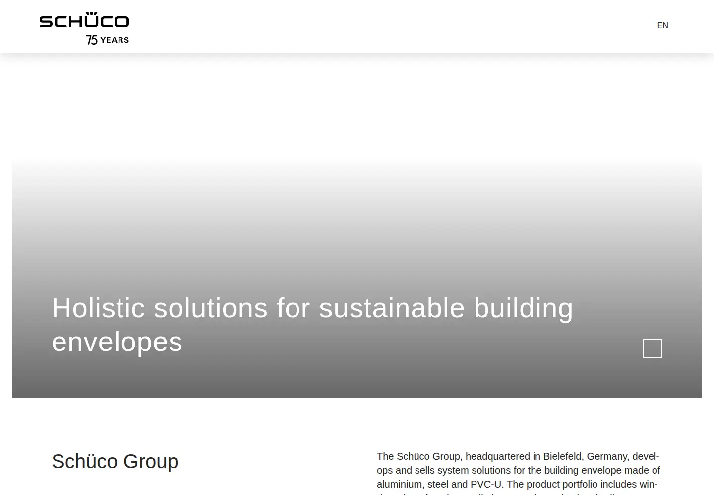 Screenshot of schueco.com