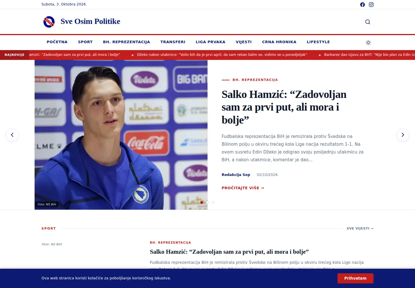 Screenshot of sop.ba