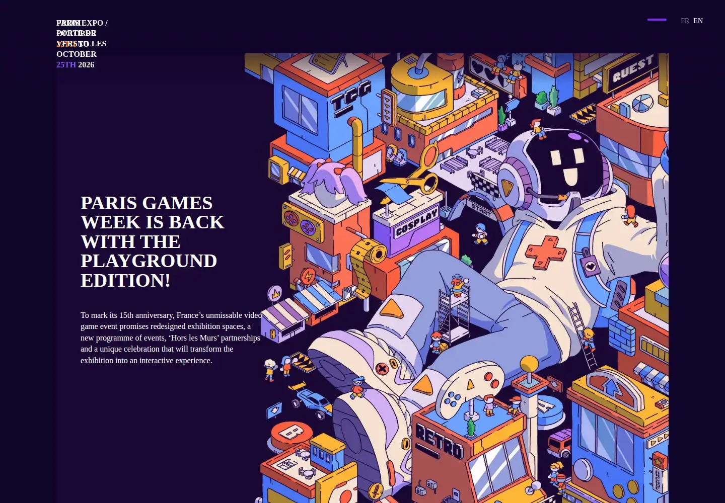 Screenshot of parisgamesweek.com