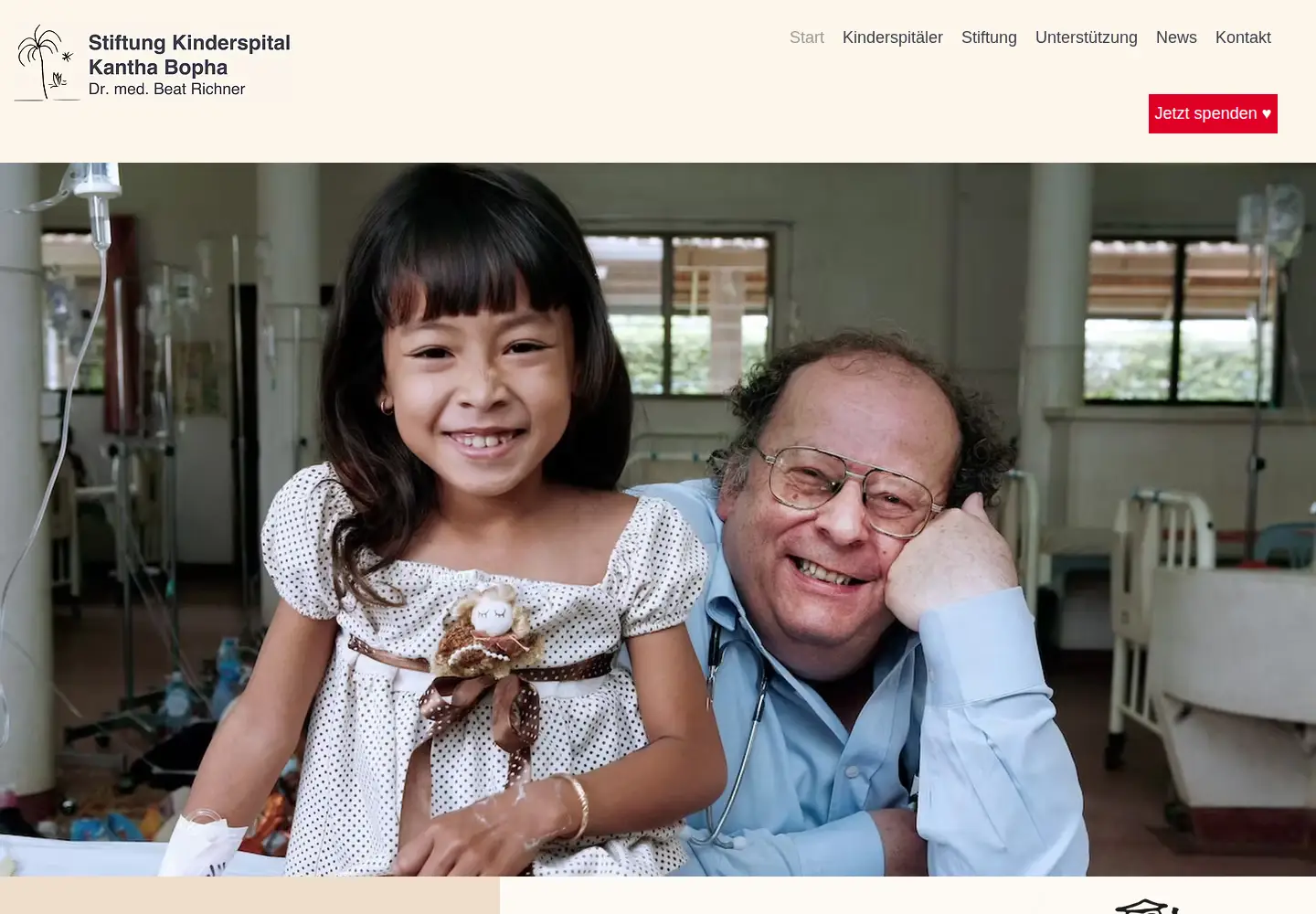 Captured homepage of beat-richner.ch in the current scan