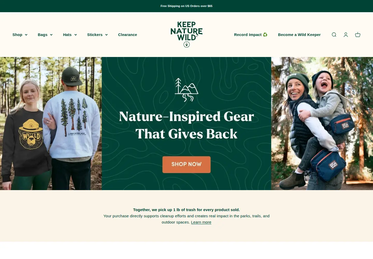 Captured homepage of keepnaturewild.com in the current scan