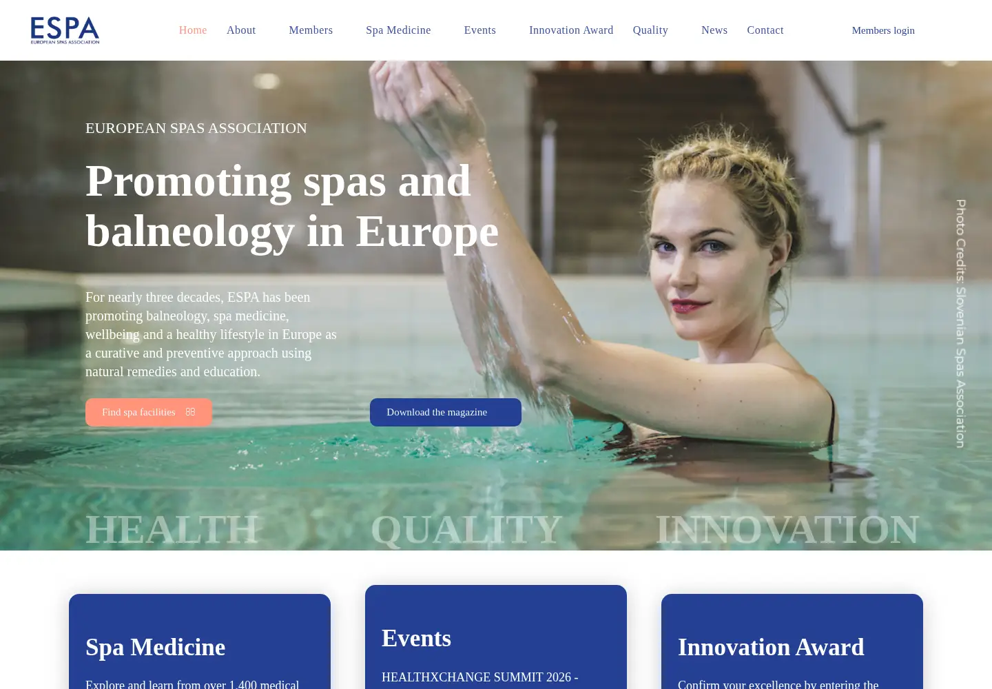 Screenshot of europeanspas.eu