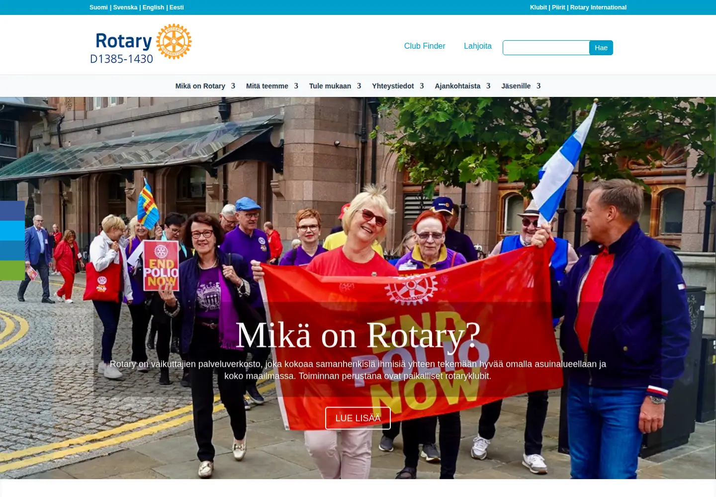 Screenshot of rotary.fi